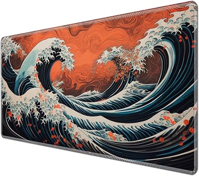 for TCG Playmat Desk Mats 24 x 14 inches Mousepad Compatible for MTG Trading Card Game Play Mats Smooth Rubber Surface Original Play Mat, Blue Wave B