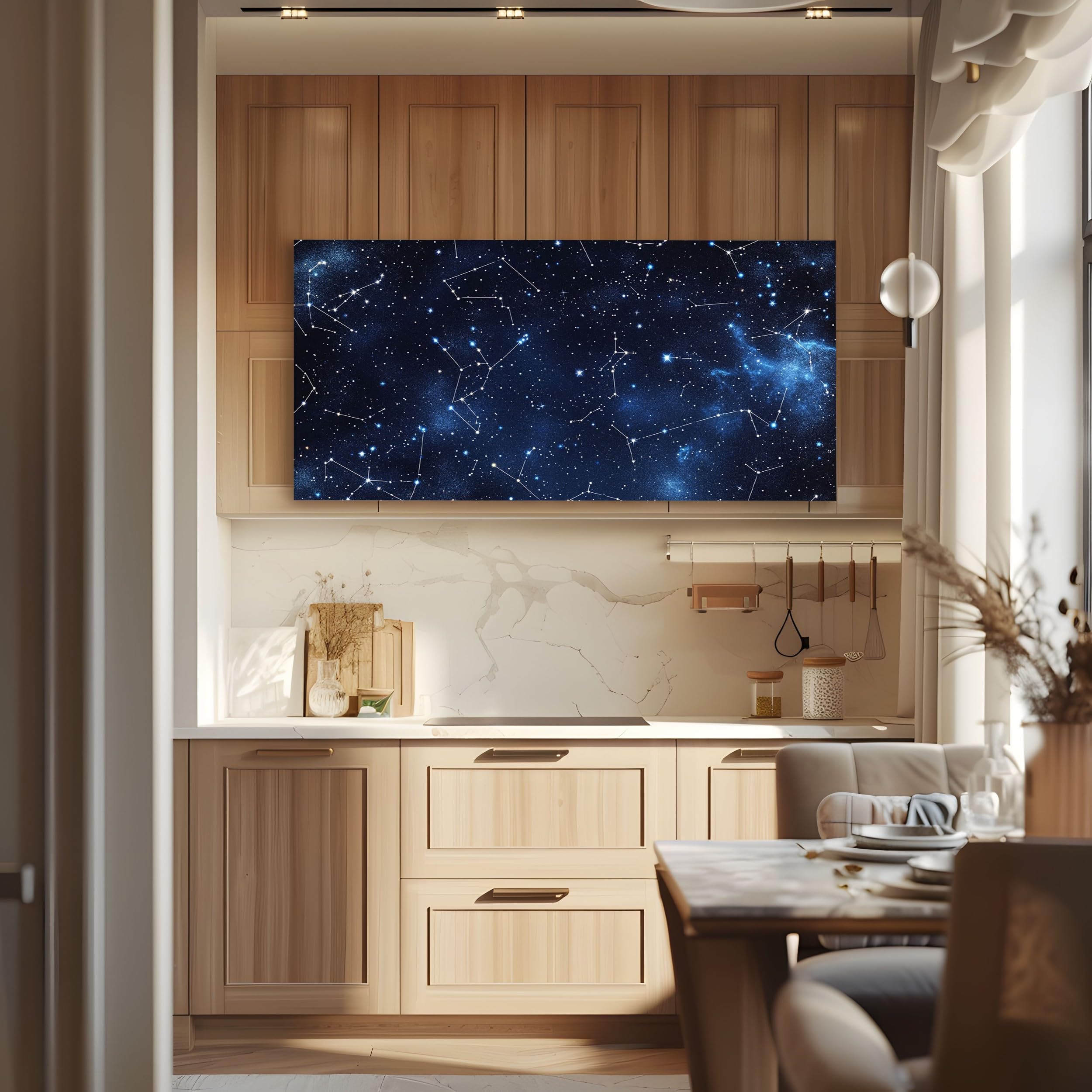 ZORYAN Quadri Moderni Costellazione Spaziale Grandi con Cornice 80x160cm