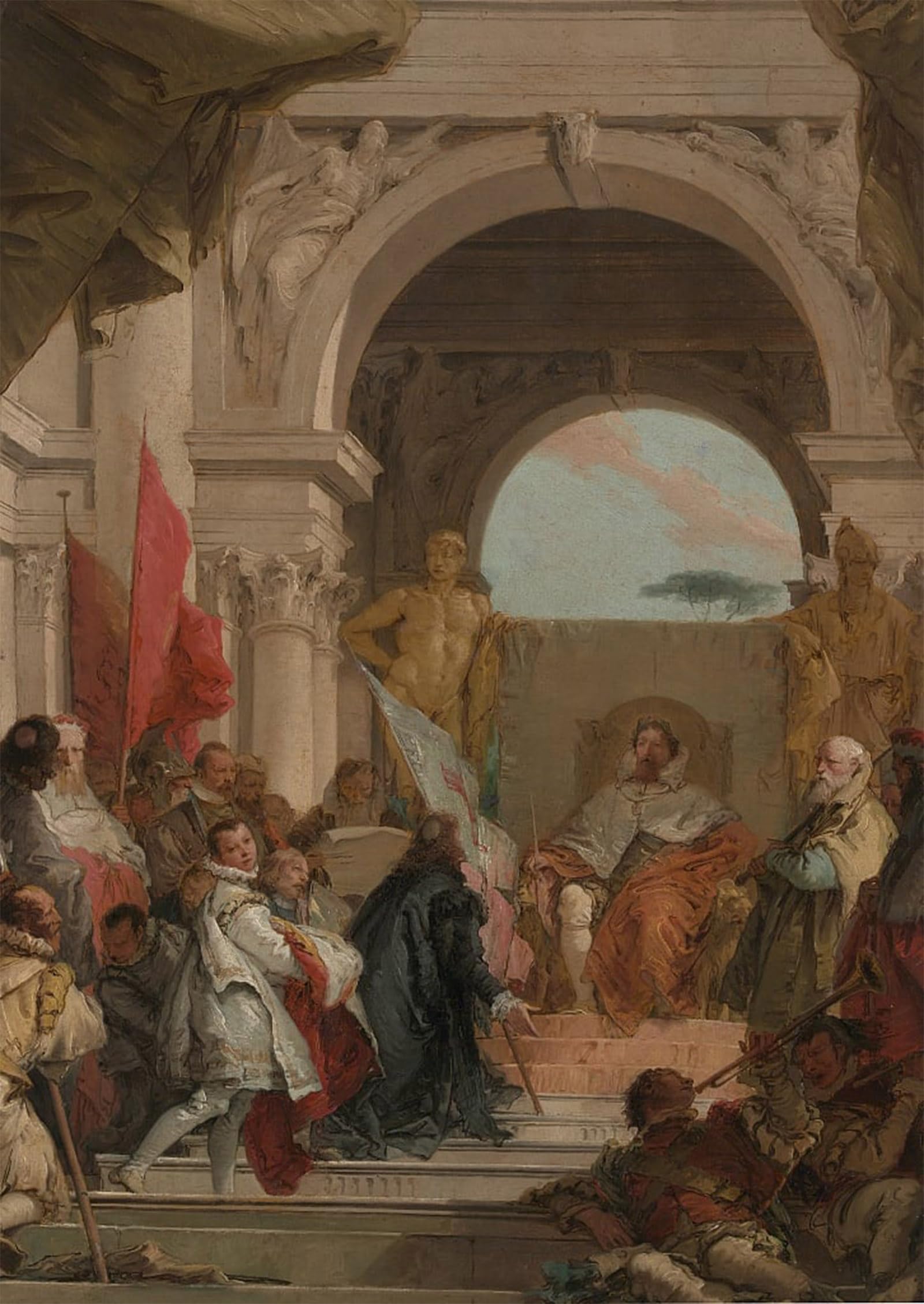 Artxlxxbn No Frame Famous Prints Artwork Pictures Poster Painting Art The Investiture Of Bishop Harold Of Franconia By Battista Tiepolo Artwork Landscape Pictures For Home Decor 60X90cm