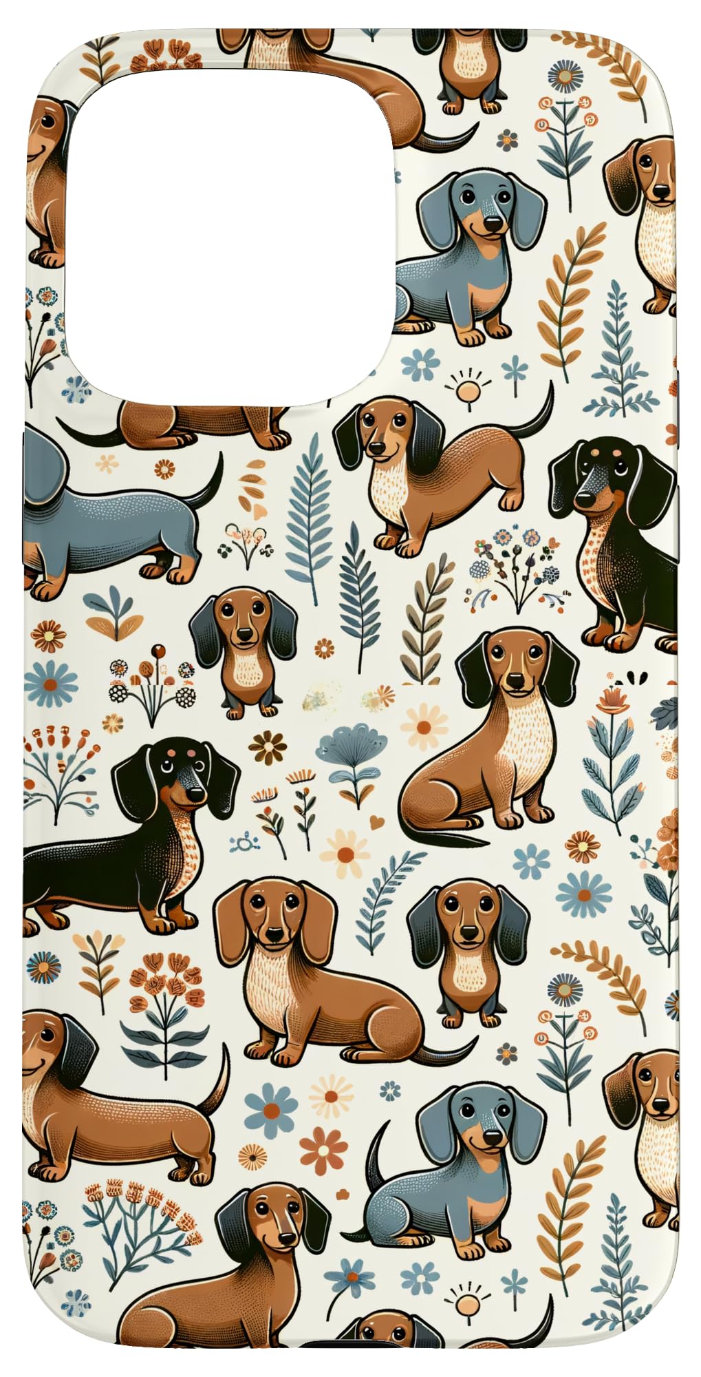 Cute Dachshund Weiner Dog Lovers Pattern Case for iPhone 15 Pro Max
