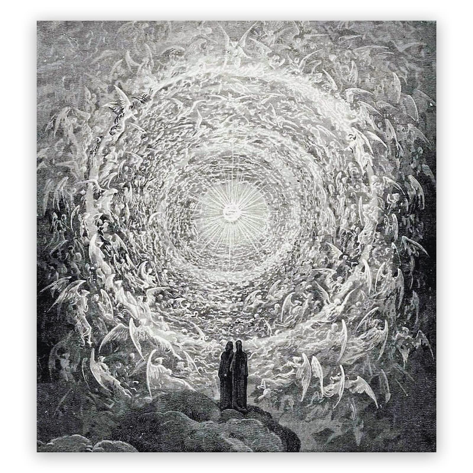 KWAY Dante Paradiso Canvas Art Print - Gustave Dore Poster - Modern Artwork Illustration Cool Wall Decor for Bedroom Office Unframed (12x16in/30x40cm)