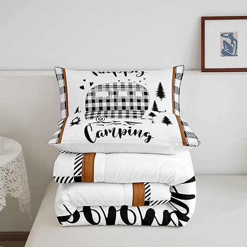 Miniatura 5 de Juego de edredón de tamaño Queen para niños, decoración de campista para todas las estaciones, juego de ropa de cama para niñas y adolescentes,