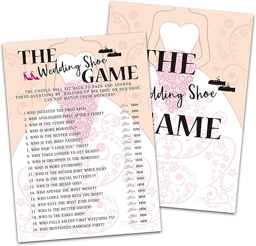 Tarjetas de juego de despedida de soltera, juego de zapatos de boda, novia con flores de celebración de flores, tarjetas de fiesta de compromiso