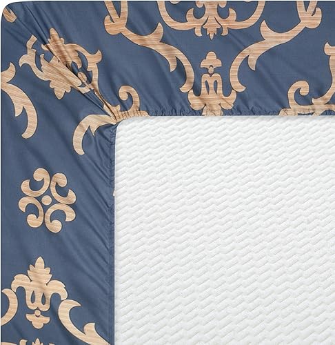 Miniatura 6 de Marina Decoration Juego de sábanas de 6 piezas ultra suave y sedosa con bolsillo profundo con estampado rico de rayón derivado del bambú para todas