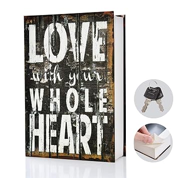 wishacc Real Pages Portable Secret Book Hidden Safe with Key Lock Book Safe - Hollowed Out Book with Hidden Secret Compartment for Jewelry, Money and Cash