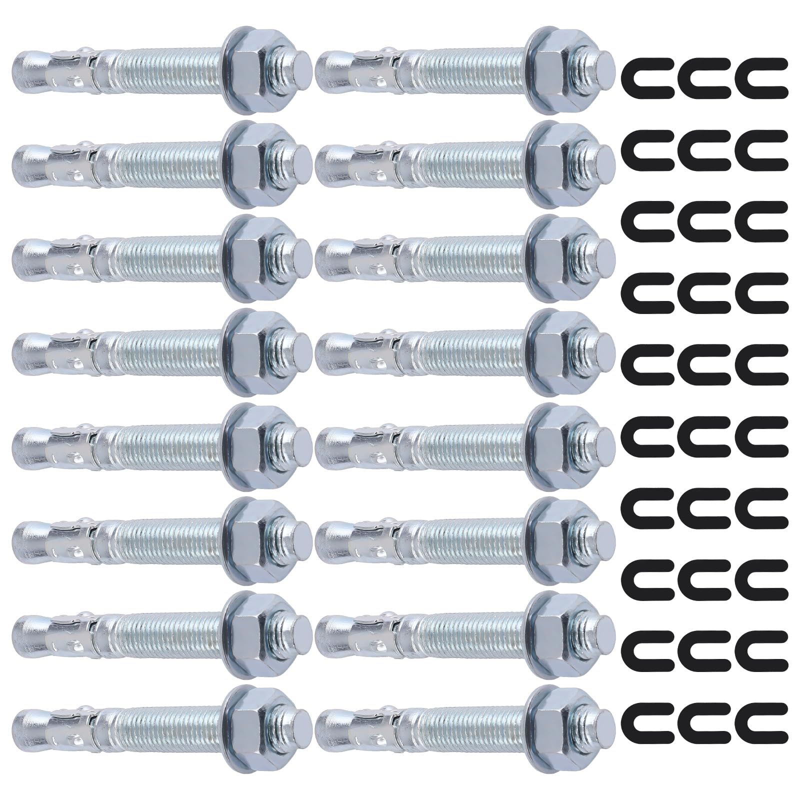 maXpeedingrods Kit de instalación de elevación de coche, paquete de 16 pernos de anclaje de cuña de 5-1/2 x 3/4 pulgadas + kit de 30 cuñas