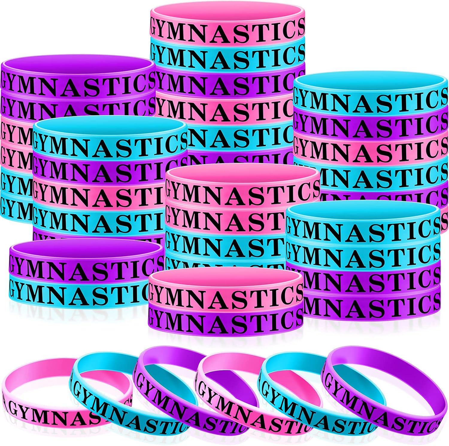 48 Pieces Gymnastics Party Rubber Bracelet Gymnastics Game