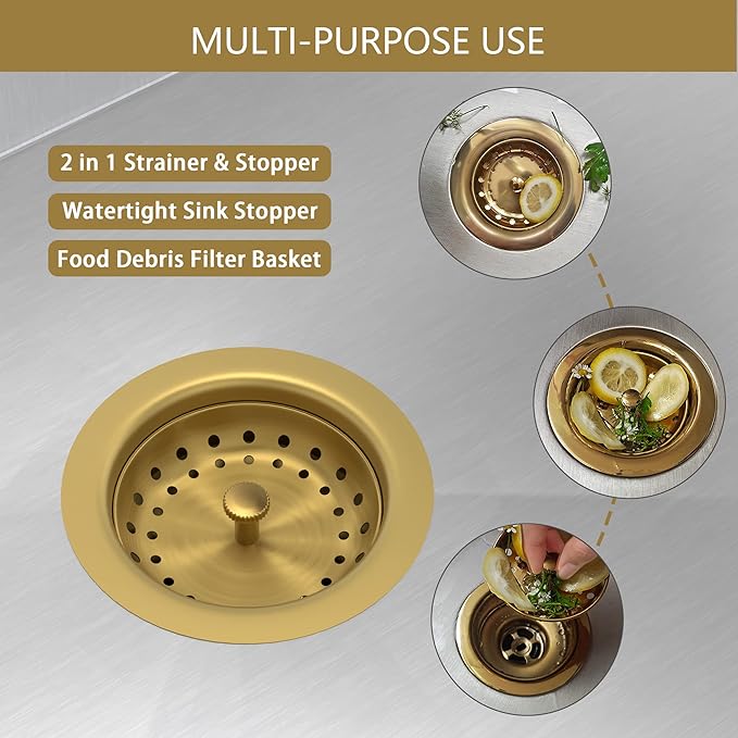 Colador para Fregadero de Cocina Acero Inoxidable 3.5 Pulgadas miniatura 3