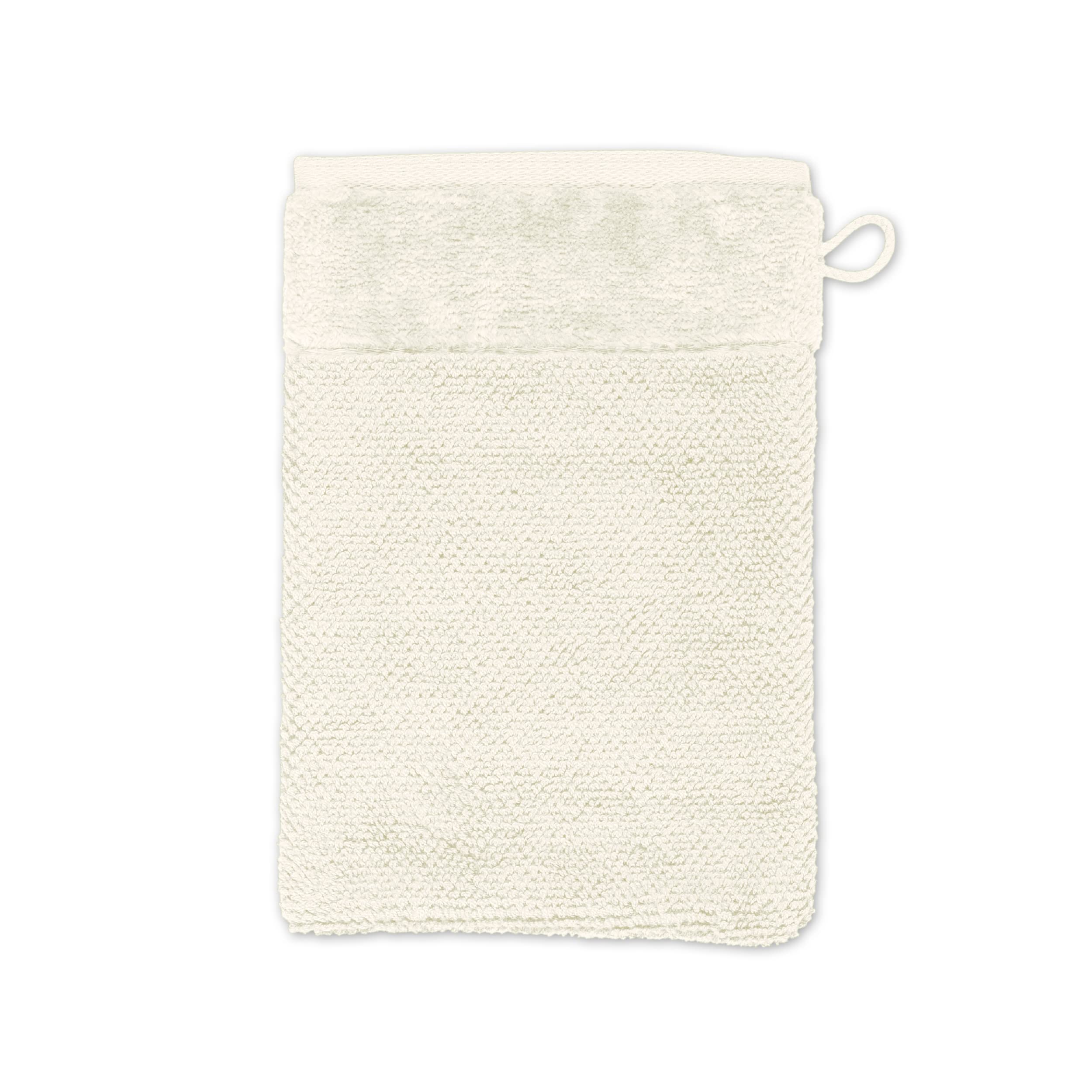 Möve Bamboo Luxe Waschhandschuh 15 x 20 cm aus 60% Baumwolle / 40% Viskose aus Bambus-Zellstoff, Ivory