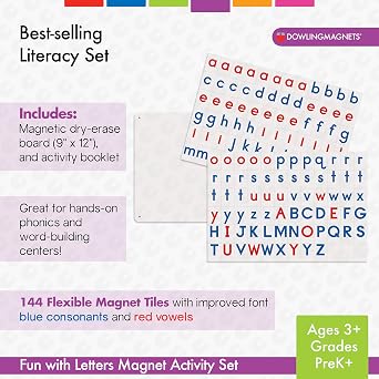 Dowling Magnets - 733003 Fun with Letters Magnet Activity Set Red/Blue