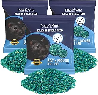 Rat & Mouse Poison Bait Grains - Maximum Strength Strongest Rodent Single Feed Kill Brodifacoum All Weather (150g)