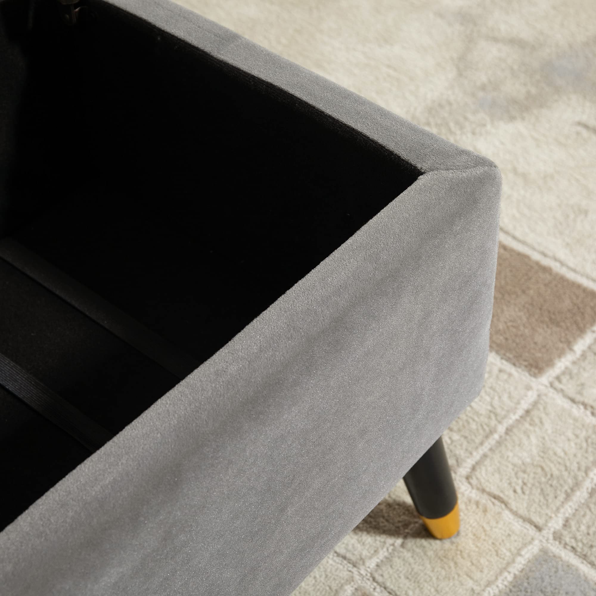 HOMCOM Sitzbank Polsterbank mit Stauraum Metall 110 x 43 x 45 cm Kohlegrau