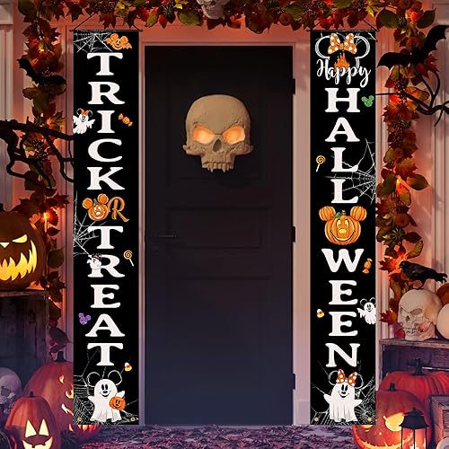 Halloween Mouse Pumpkin Door Banners, Trick or Treat &Happy Halloween