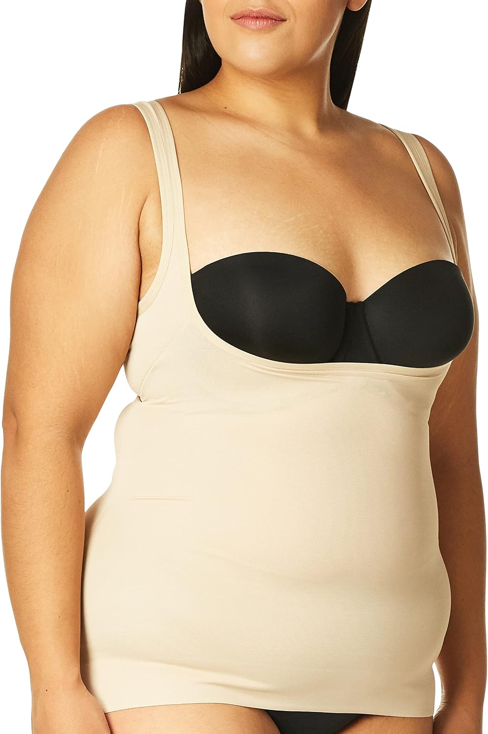 Naomi & Nicole Plus Size Open-Bust Shaping Tank, 7770-Nude-3X