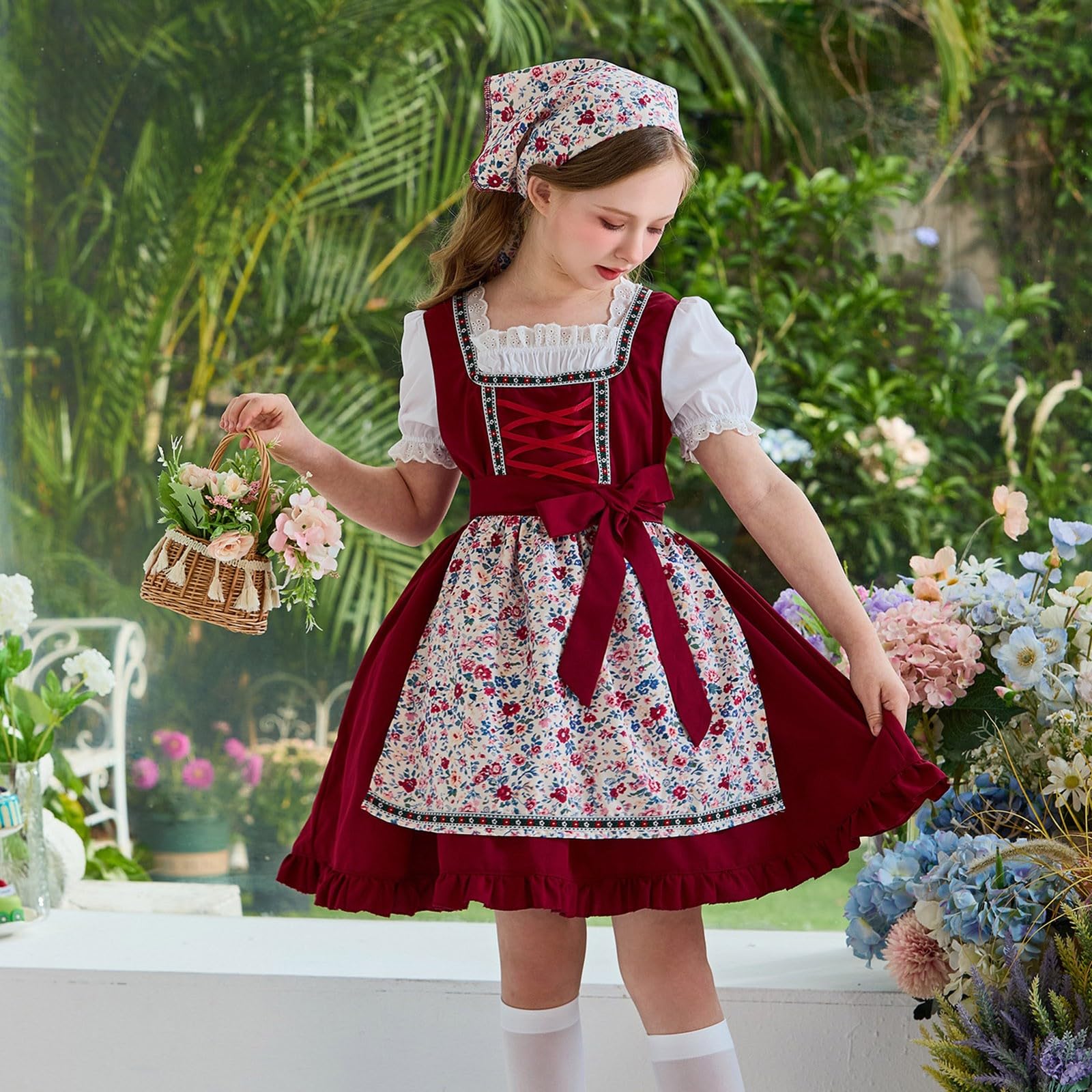 Mädchen Kurzarm Bier Kleid für Bühnenauftritte Fest Freizeit Kinderkleid
