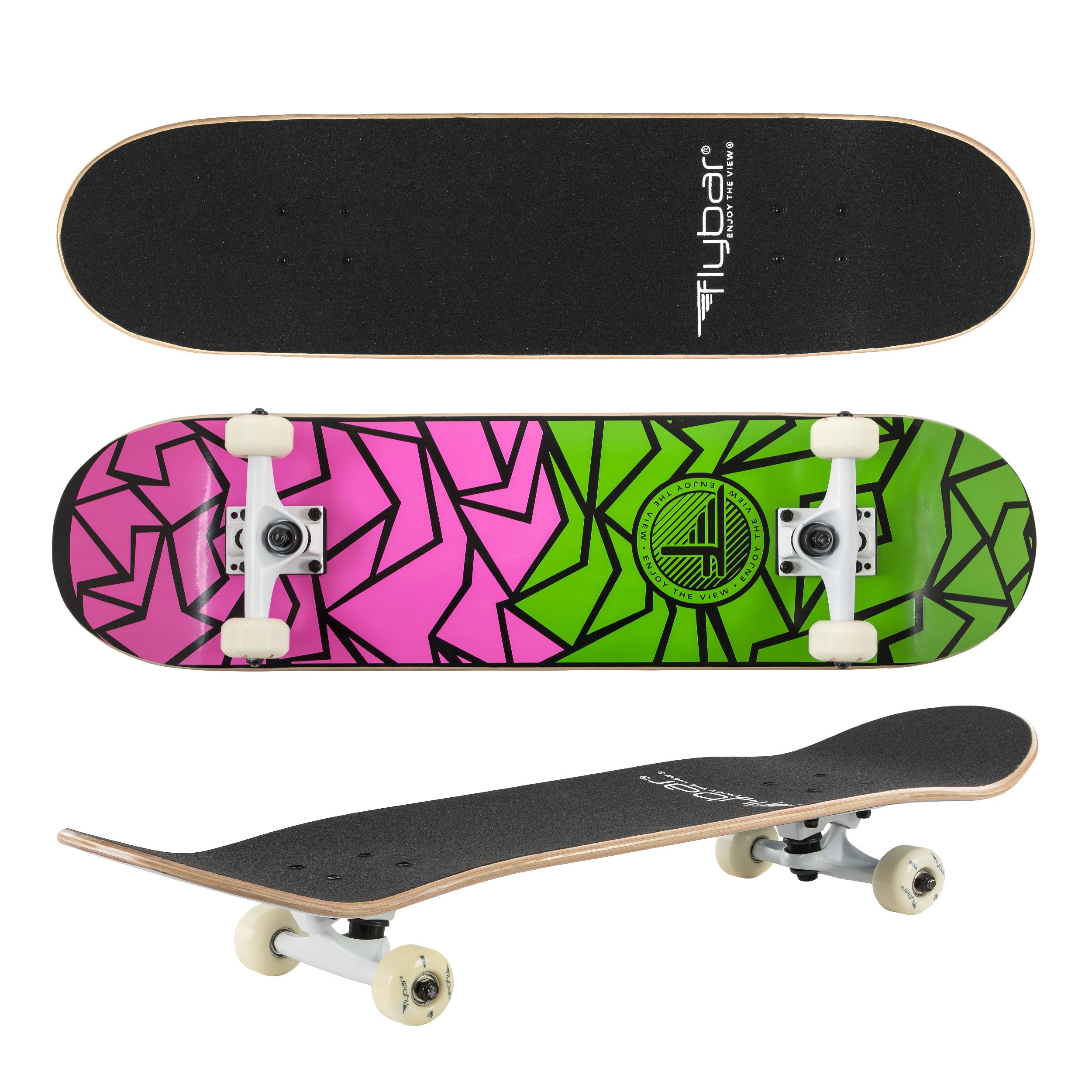 Flybar Complete Skateboard for Beginners – 31 Inch Kids Skateboard, Maple Wood Concave Double Kick Skateboard Deck, Lightweight, Non-Slip, for Boys and Girls, Ages 6 and Up