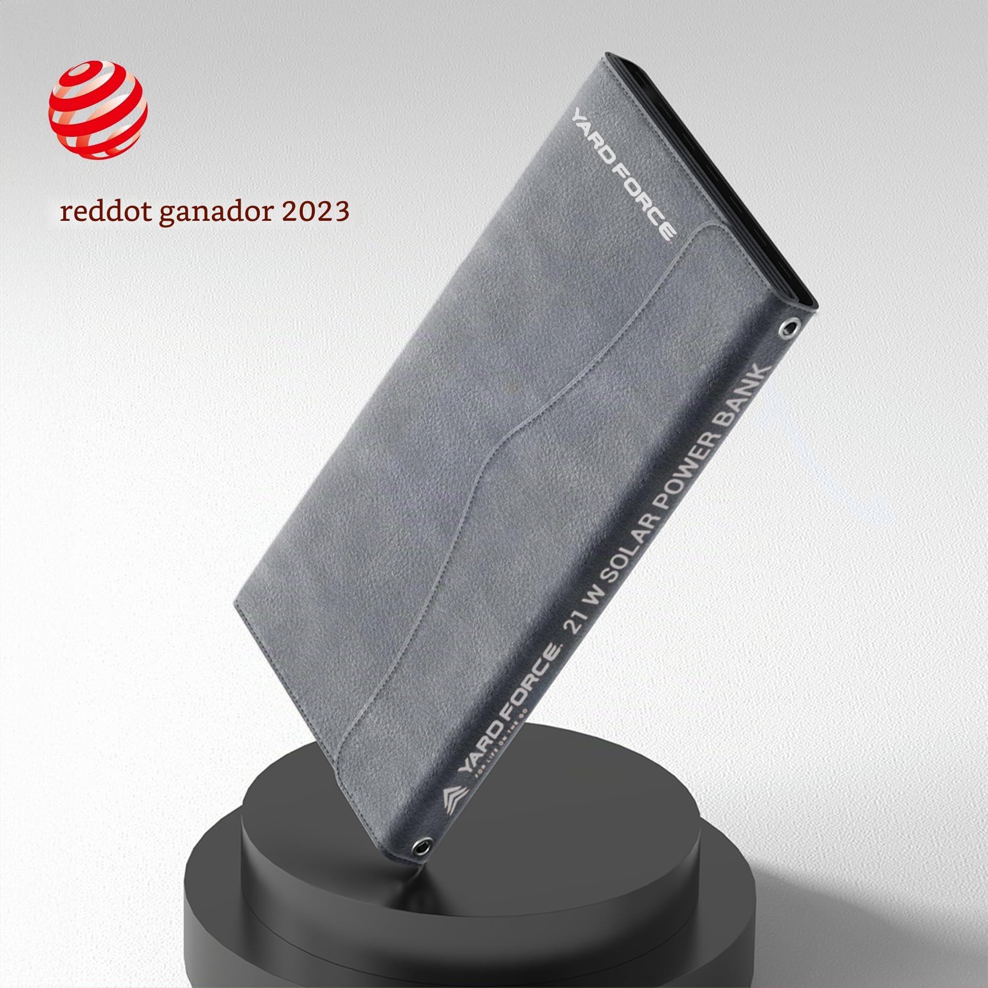 Yard Force Cargador Solar portátil de 21 W con 2 Puertos USB, batería incorporada de 13000 mAh, para Cargar Dispositivos USBiPhone, Android, MacBook, LX PB21, Negro