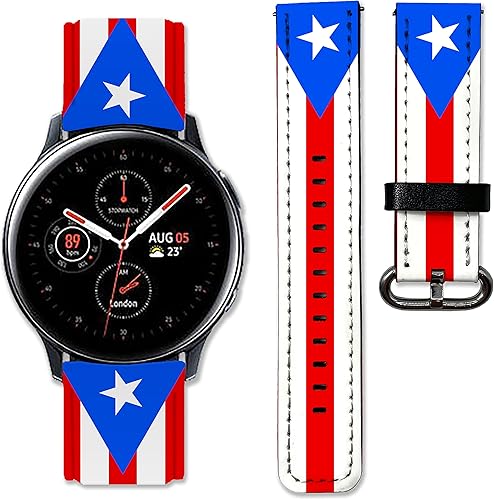 Correa de cuero de repuesto compatible con Samsung Galaxy Watch4 Active 2 Watch4 Classic Active 2 Watch 3 Gear S3 S2 y otros relojes de 20 y 0.866