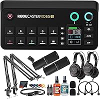 RØDE RODECaster Video S All-in-One Video Console + 2x Podcast Mic Packs | Pro Audio/Video Switcher for Podcasters & Streamers