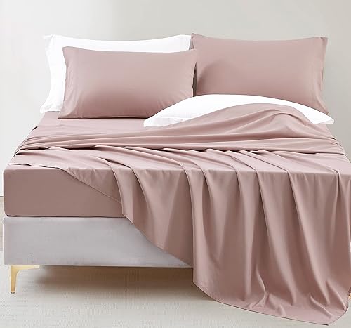 Miniatura 2 de Chezmoi Collection Juego de sábanas y fundas de almohada de microfibra cepillada suave lavada, 4 piezas, resistente a las arrugas y a la