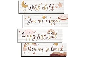 Blulu Boho Rainbow Inspirational Girl Decor Art Wall Hanging Sign