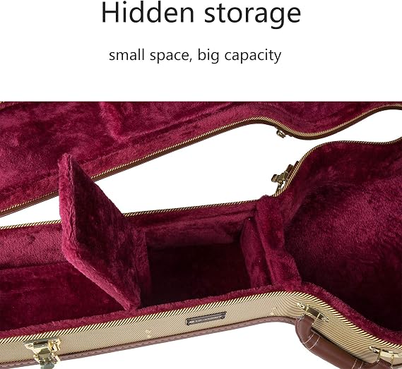 Crossrock 17 Jazz Guitar Case for Gibson L5/ES-300 | Vinyl Tweed Finish, Lock & Storage Wooden Hardshell Case for Archtop Hollow-Body Electrics (CRW620JA17TW)