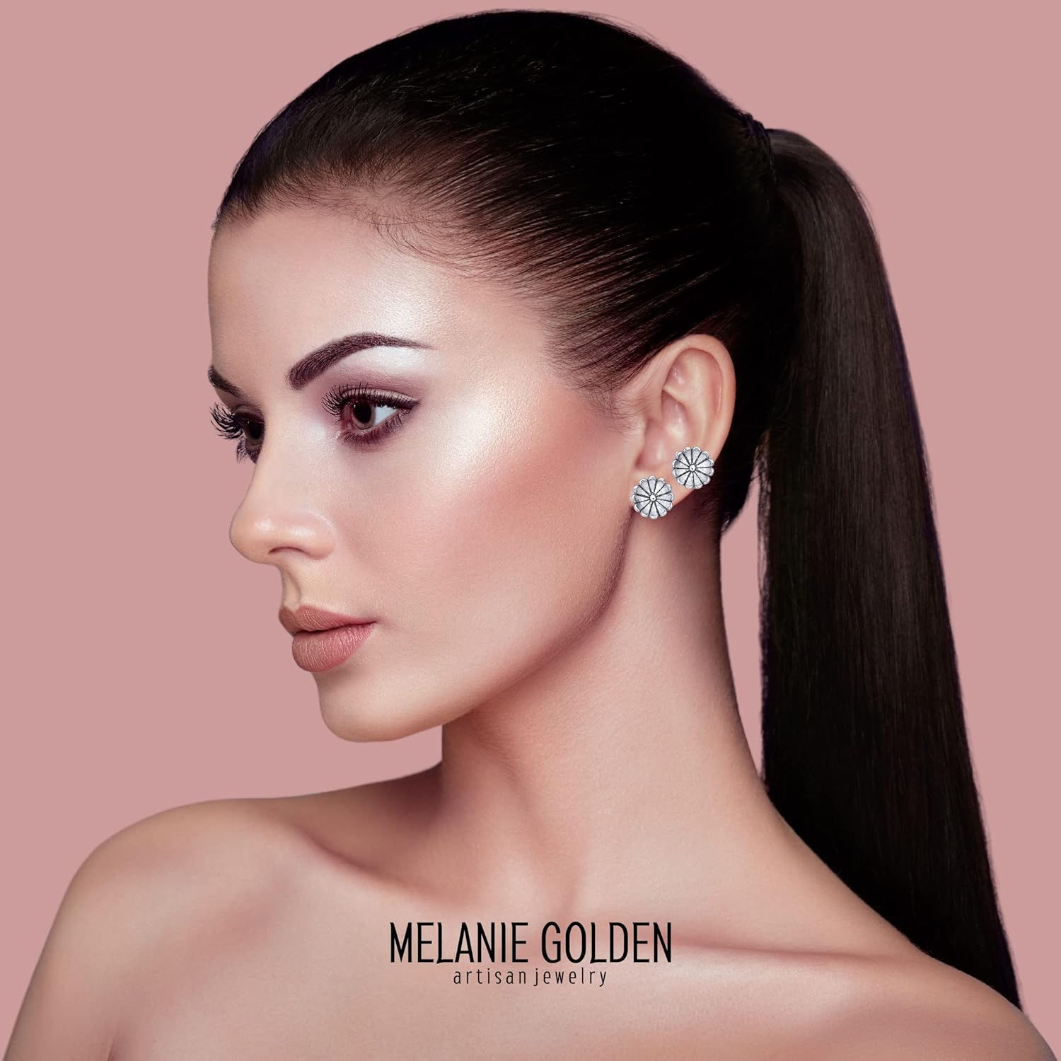 Flower Stud Earrings | Big Sterling Silver Bohemian Boho Style Floral Daisy Post Earrings For Women And Girls