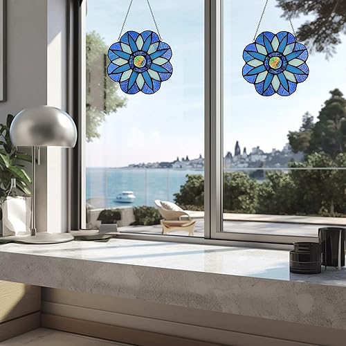 Miniatura 4 de Colgantes de vitrales para ventana, adorno hecho a mano con atrapasoles estilo Tiffany
