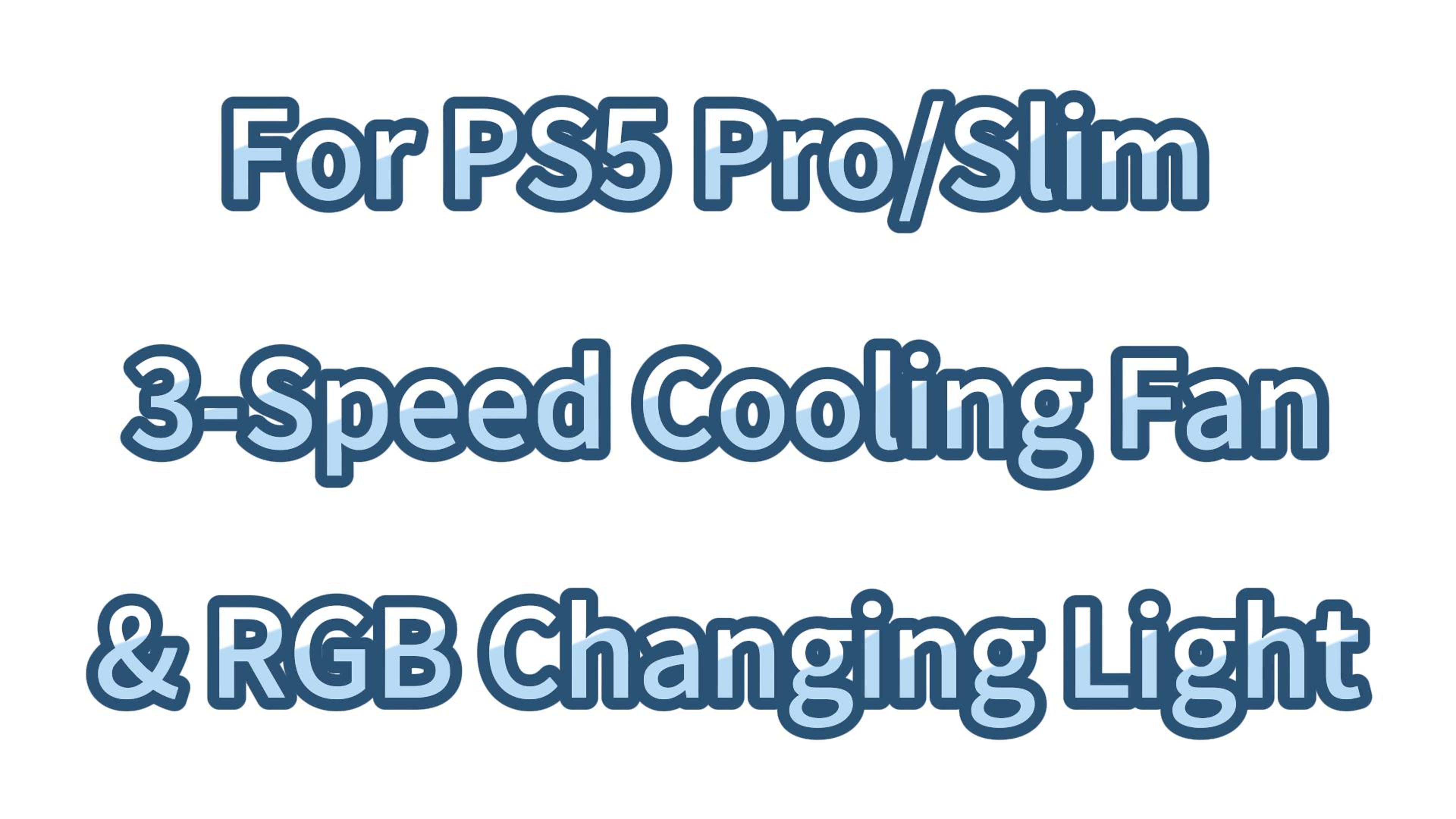 Image of HUIJUTCHEN RGB Cooling Fan for PS5 Slim & PS5 Pro - 3 Modes (Low /High /Auto-Speed), Triple Turbo Fans with Colorful LED, USB 3.0 Port Compatible with PlayStation 5 Slim & Pro (Not for PS5)