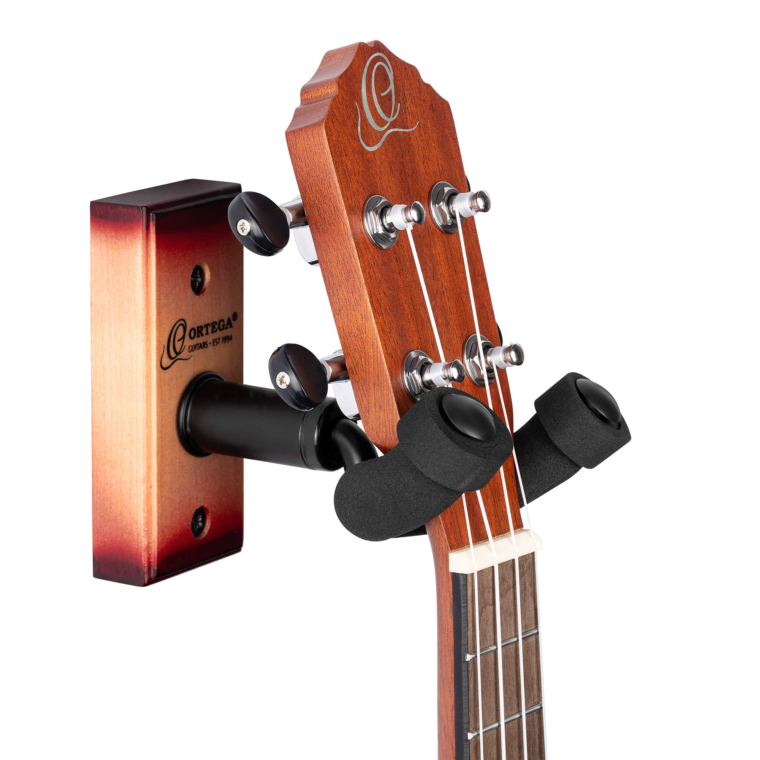 Ortega Guitars Ukulele Hanger Accessories - Wall Mount for Ukulele - Wood, Red-Brown (OUH-1CSB), Cherry Sunburst - Image 2