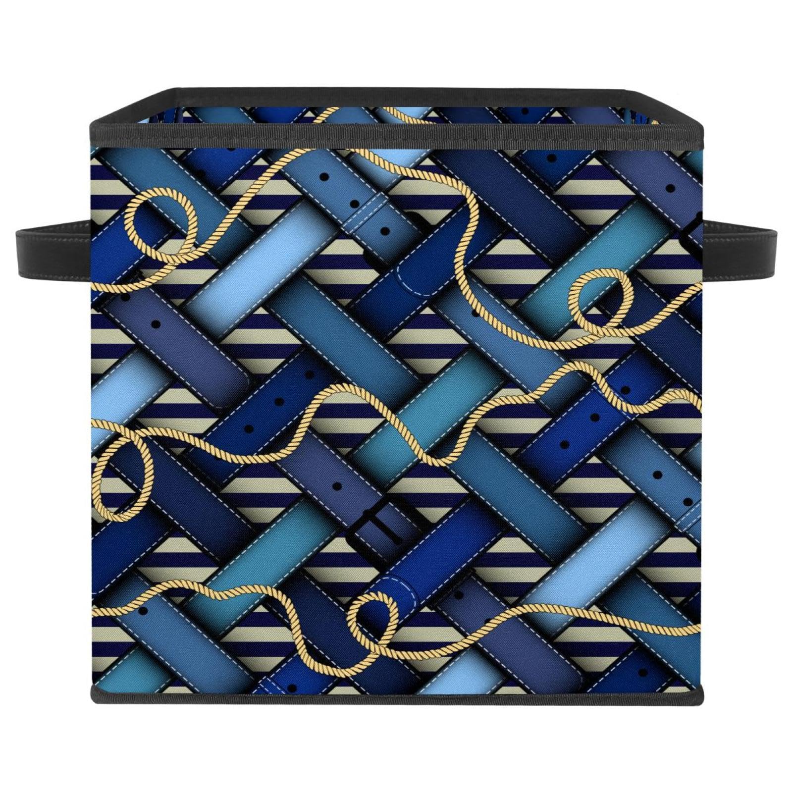 Boîte de rangement pliable en tissu cube marine chic pour armoire