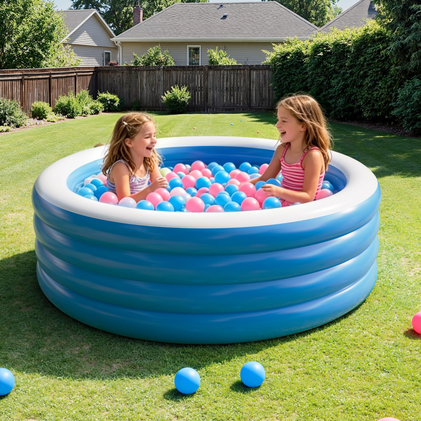 Piscine gonflable pour adultes, grande piscine gonflable de 203,2 x 76,2 cm, piscines gonflables de taille complète, piscine gonflable ronde épaisse pour l'extérieur, le jardin