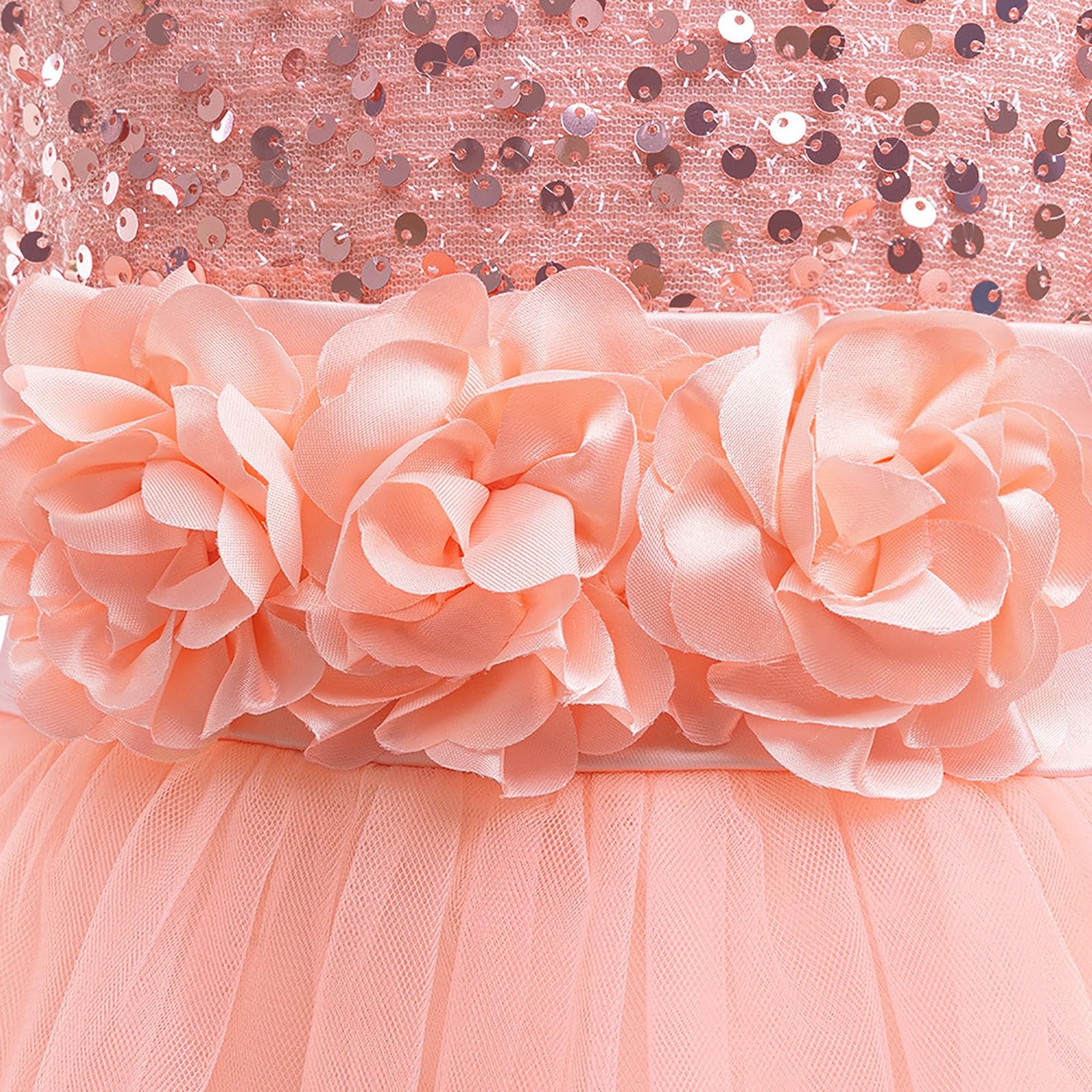 Vestido formal de tul de manga larga para niños