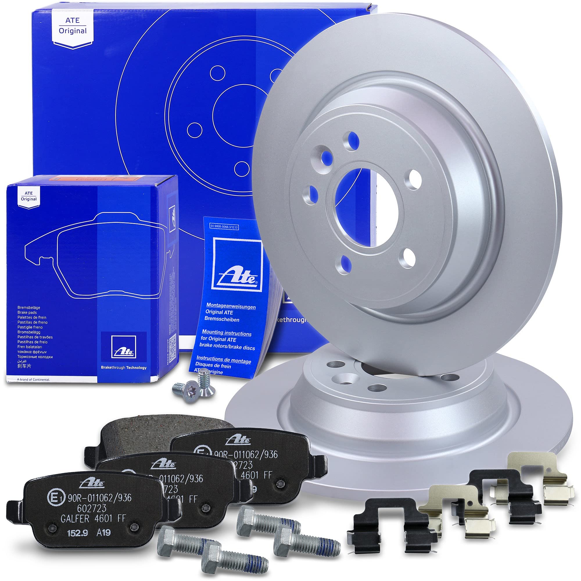 ATEC Germany Set freni asse posteriore incl. dischi freno 302 mm completi + pastiglie freno posteriori Compatibile con FORD FOCUS Mk2 (DA_, HCP, DP), GALAXY Mk2 (WA6), KUGA I,MONDEO Mk4, S-MAX