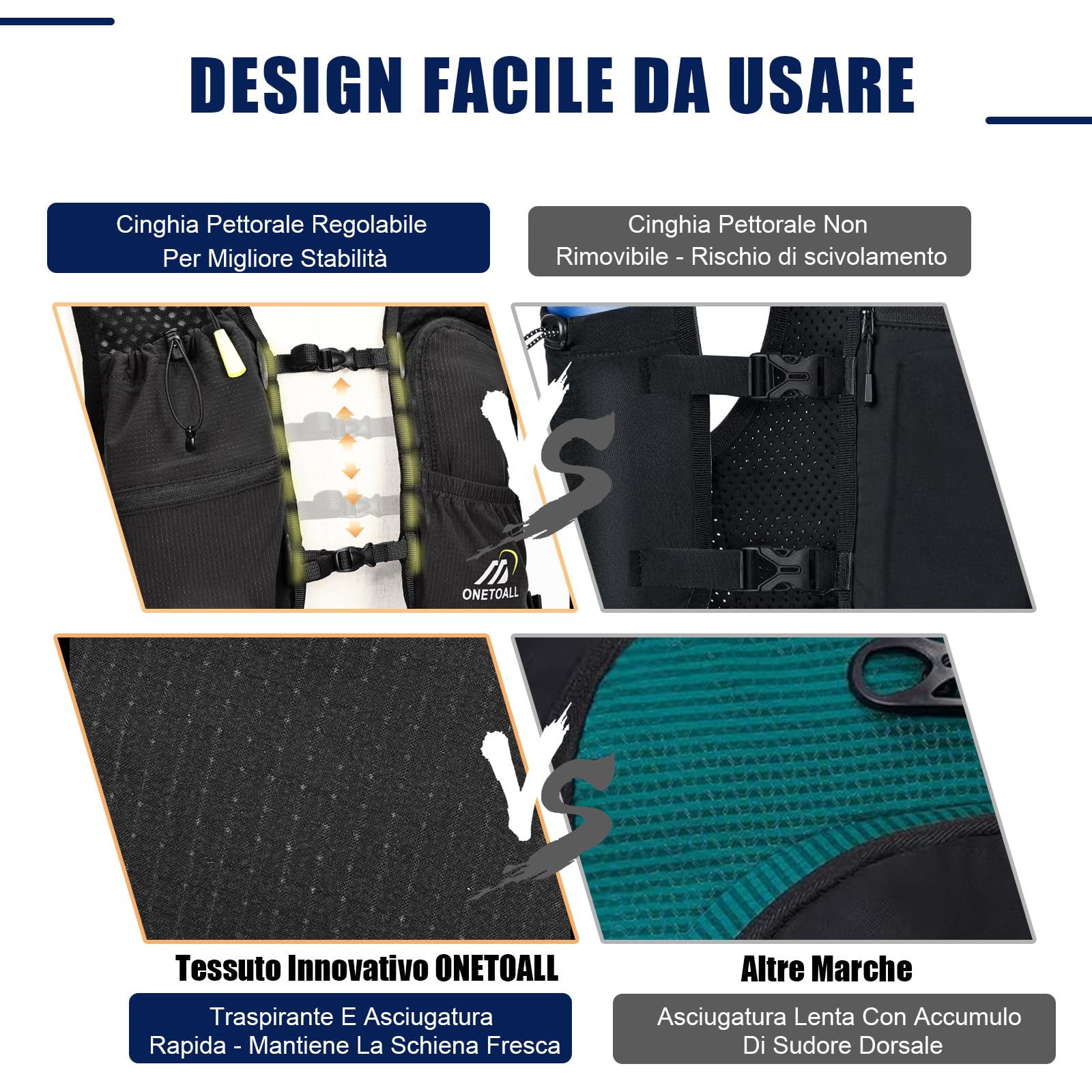 Zaino Trail Running, Gilet Running Uomo Donna, Running Vest con Soft Flask 500ml o Sacca Idrica 2L, Gilet Corsa per Idratazione Ultraleggero Riflettente per Corsa MTB Bici Moto Trekking