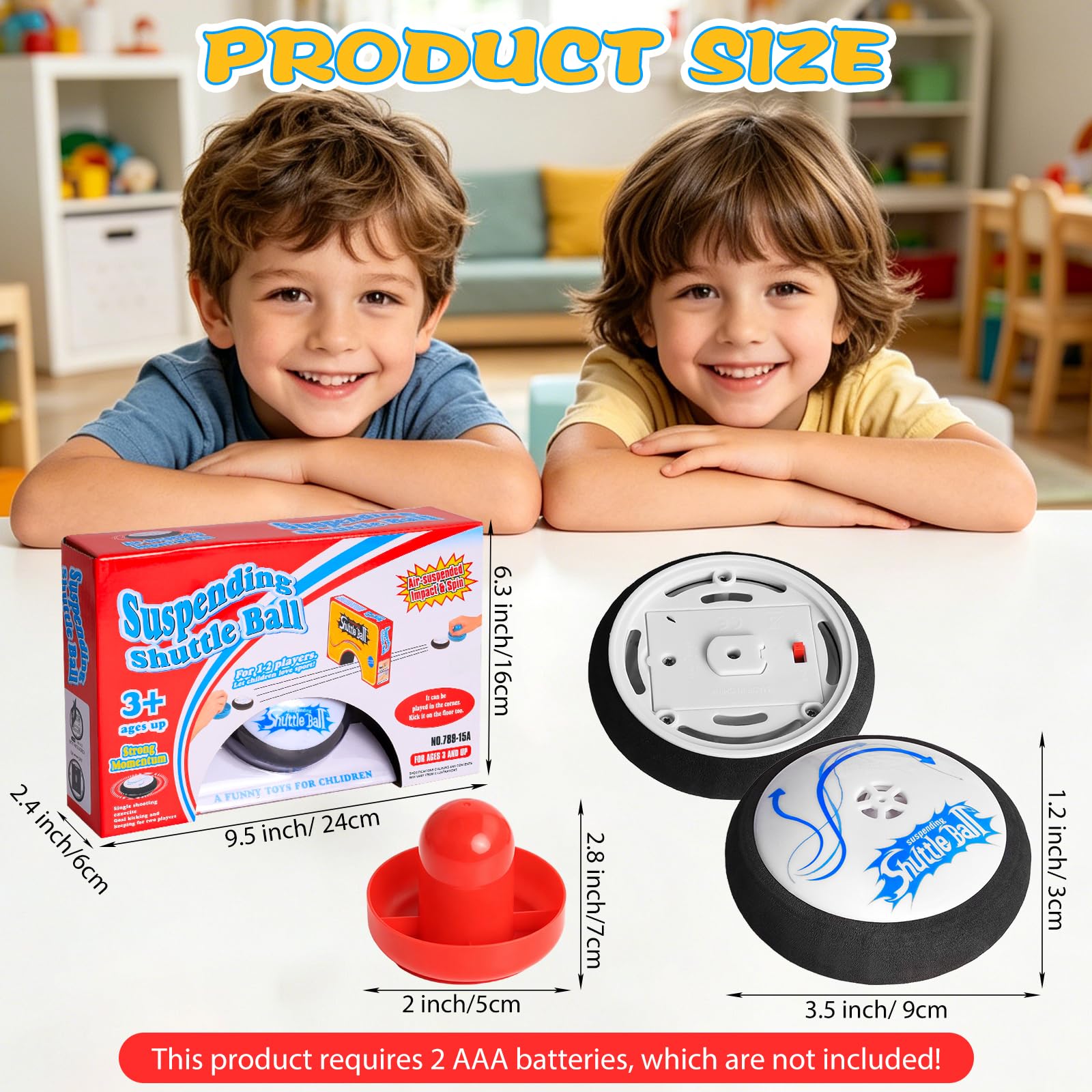 Air Hockey Hover Puck, Electric Floating Hockey Hockey z 2 czerwonymi suwakami do hokeja powietrznego, przenośna gra stołowa, gra planszowa, zabawka, symulowana gra hokejowa dla dzieci i dorosłych
