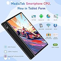Vista 2 de HAOVM Tableta de 10 pulgadas, SIM 4G desbloqueada, Tableta Android 14 con ranura para tarjeta SIM, pantalla táctil IPS, procesador rápido de 2.0GHz
