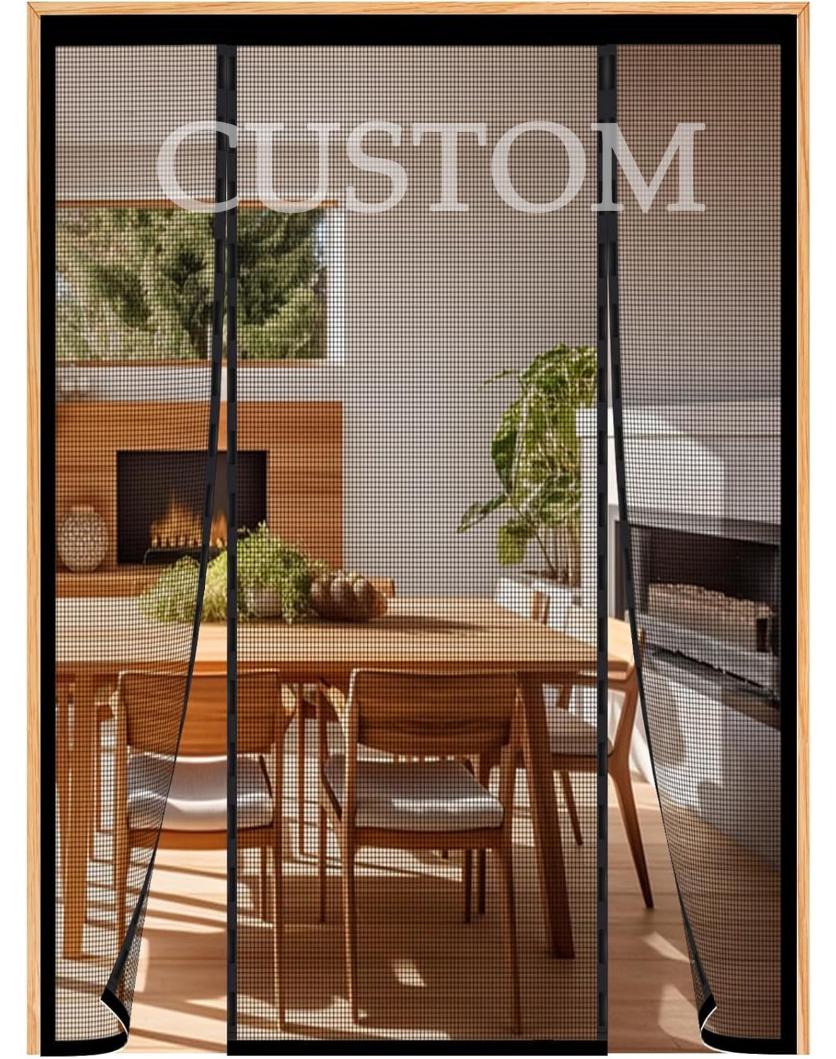 Bespoke Magnetic Screen Door – Tailored to Your Exact Door Frame Dimensions – DIY No-Drill Installation, Self-Sealing Mesh for Patio, Sliding & French Doors – Keep Bugs Out Naturally