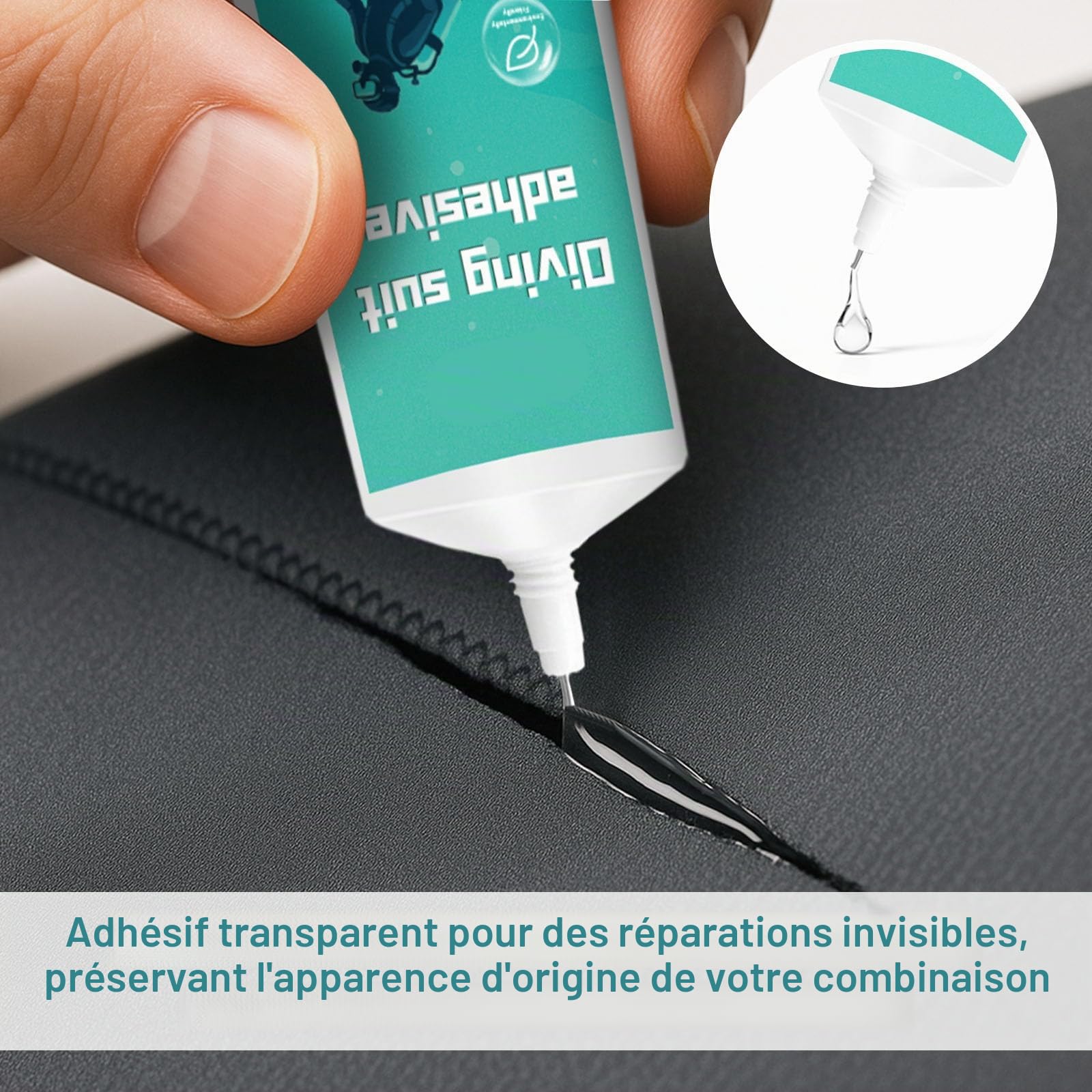 Kit de réparation en néoprène de 120 g, résistant à l'eau salée et aux étirements répétés, spécialement conçu pour la réparation des cuissardes, combinaisons en néoprène, bateaux gonflables en PVC