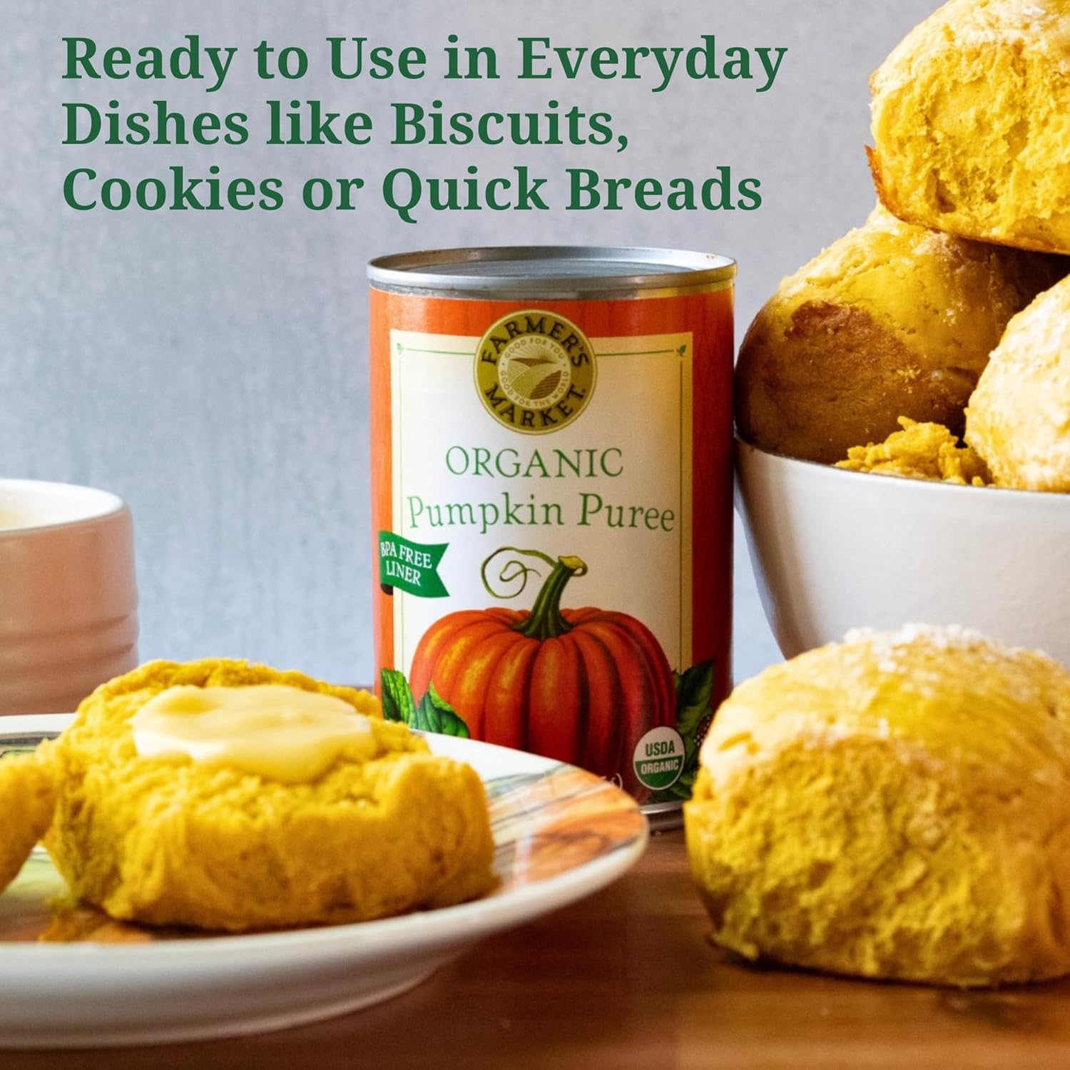 Farmer's Market Foods Canned Organic Pumpkin Puree, 15 Ounce (Pack of 12)