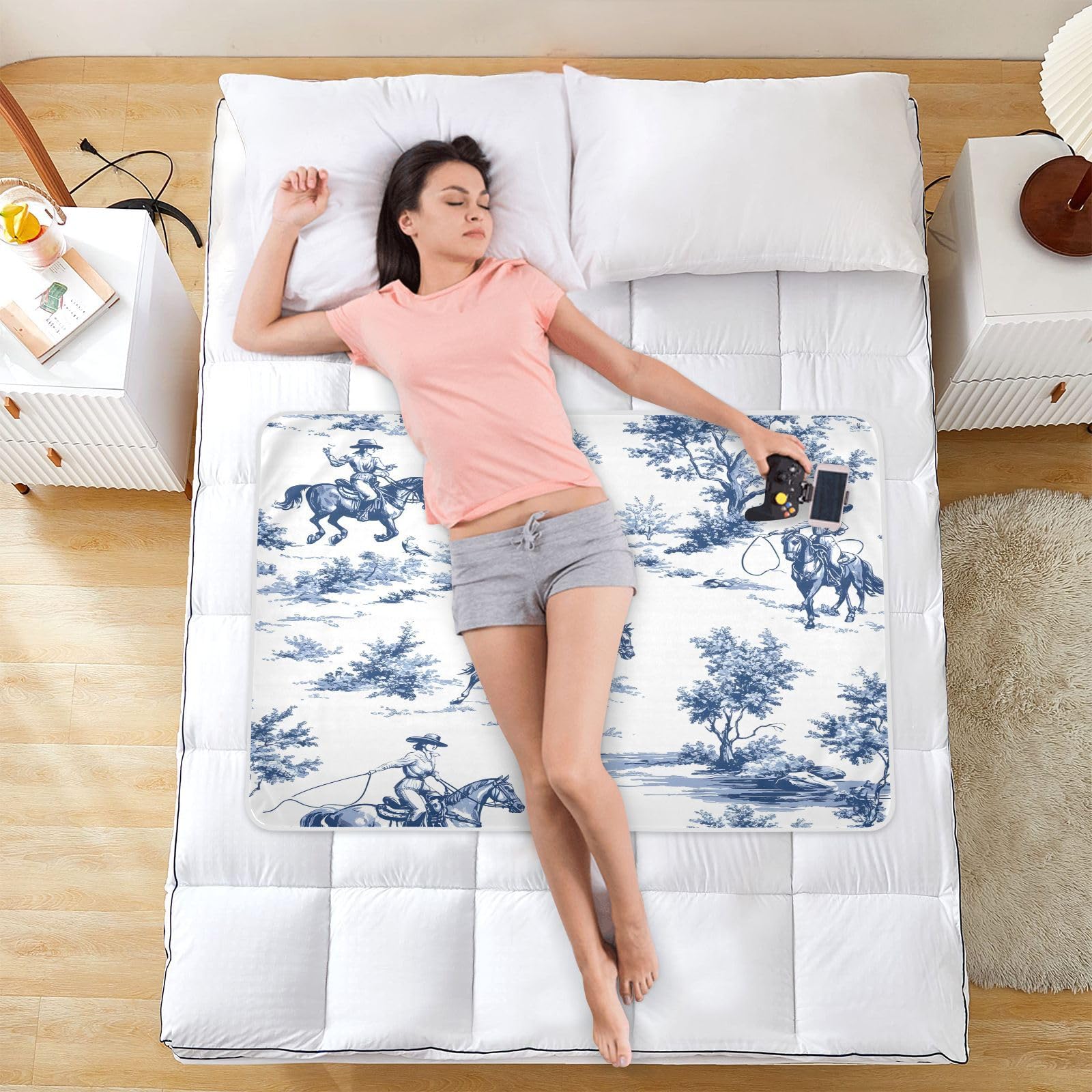 CEBUGI 34” x 52”Washable Underpads Heavy Absorbency Waterproof Incontinence Bed Pads Vintage Cowboy Pee Pads for Adults Kids and Baby