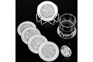 Jetec Elegant Glass Coaster Set: Shimmering Splendor for Your Tabletop