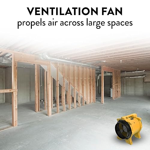 Miniatura 8 de Dri-Eaz Ventilador de ventilación Vortex de 1.0 HP (F174), ventilador de movimiento de aire para uso comercial y residencial