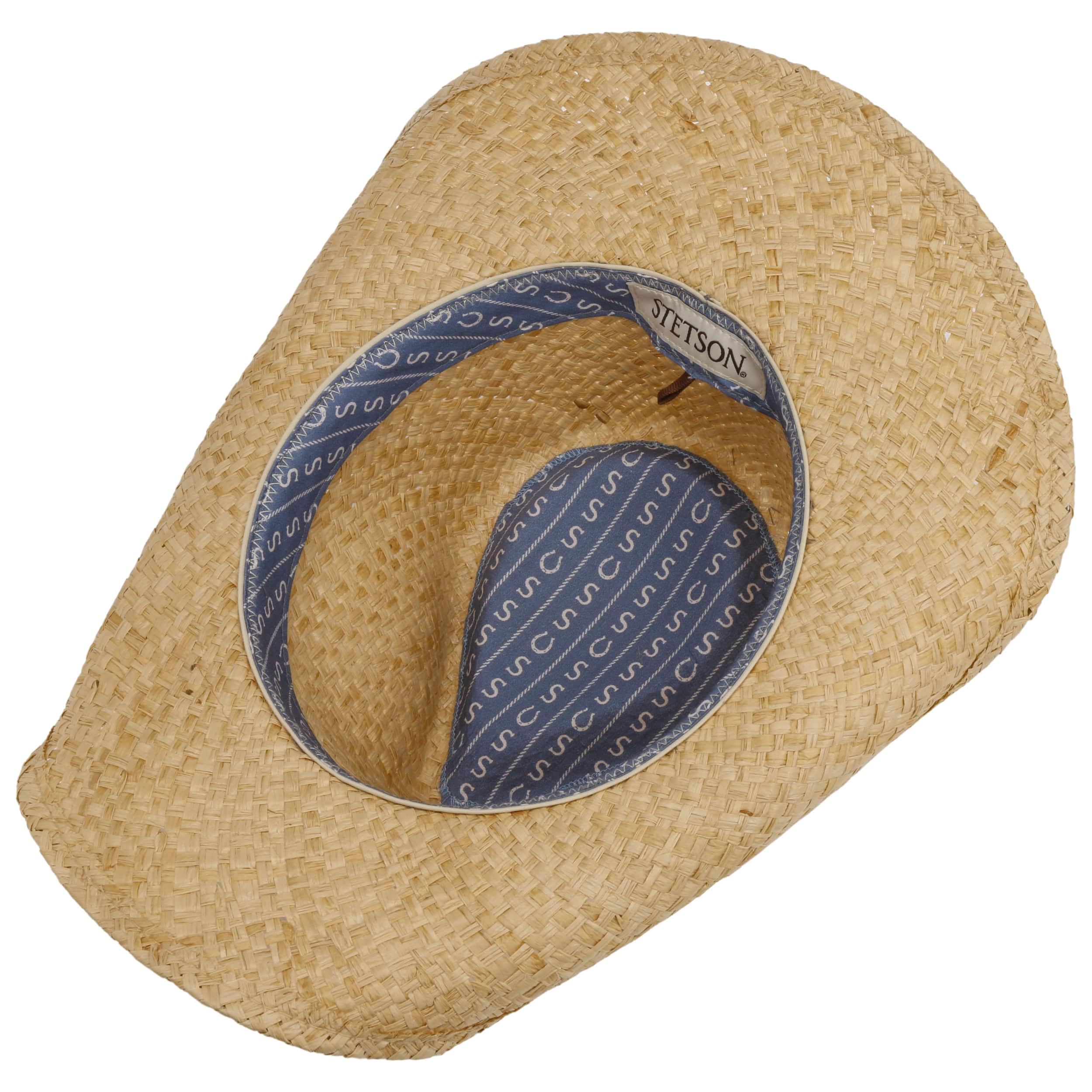 Stetson Fair Oaks Western Strohhut Naturfarbener Raffiahut mit Ledergarniturband