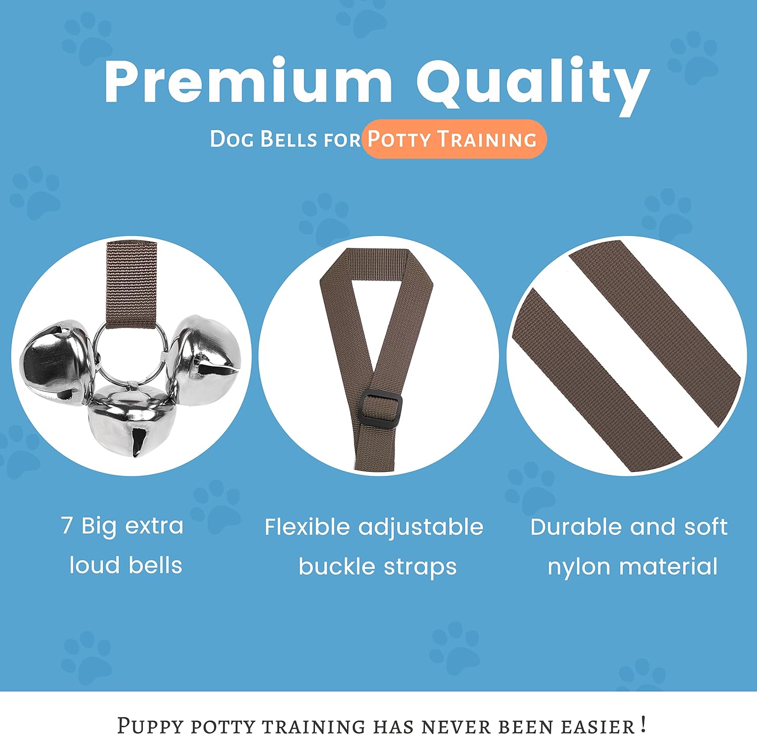 Tierecare Dog Doorbell for Potty Training Hanging Door Bells for Dogs