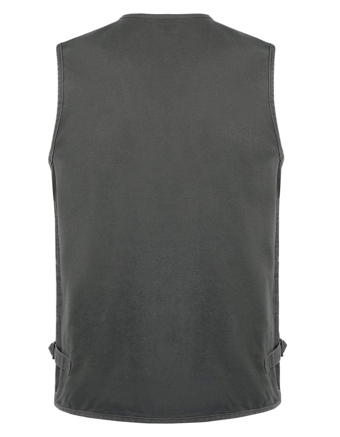 Chaleco de Pesca para Hombre Chaleco Deportivos de Caza Trabajo con Multibolsillos Chaleco Tipo Safari Chaqueta Sin Mangas de Fotografia con Botones de Presión