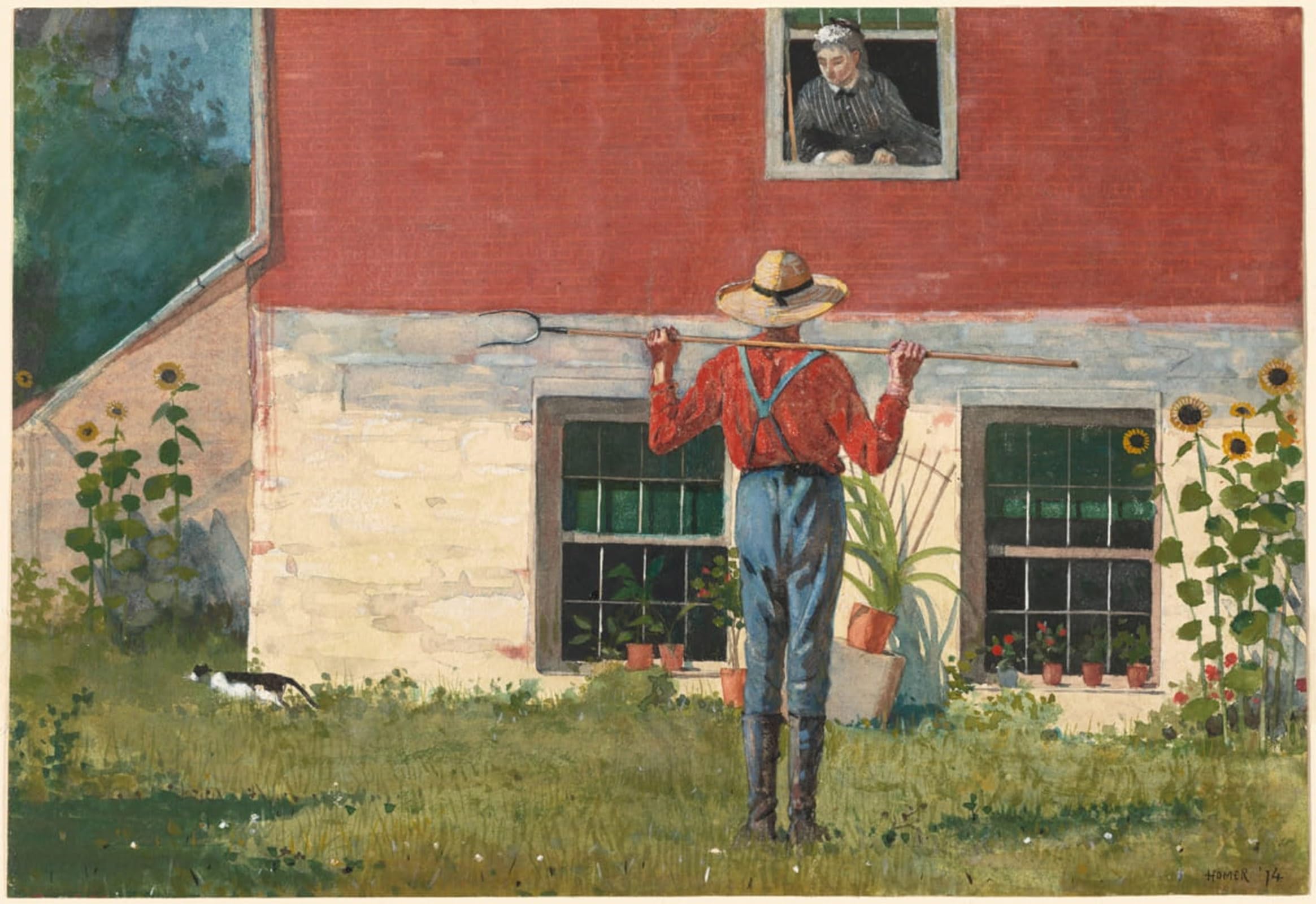 SERENDIPITP Aesthetic Poster Photo Wall Print Retro Picture in the Garden by Winslow Homer Modern Wall Artwork for Home Decor 60x90cm