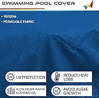 Vista 3 de Windscreen4less Cubierta de seguridad redonda de invierno para piscina de 14 pies con cable de alambre a lo largo de los bordes, cabrestante