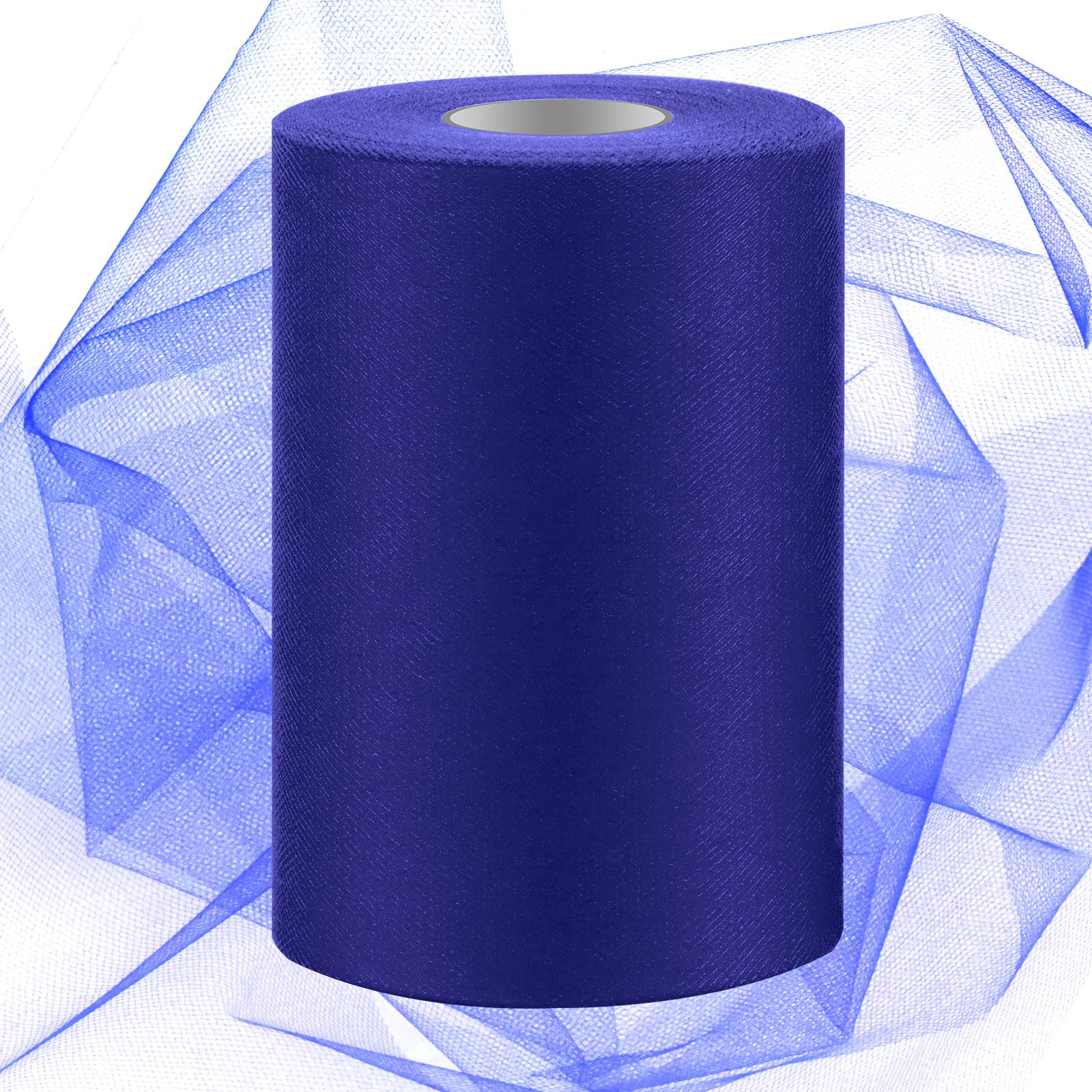 Swpeet 6 Inch by 100 Yards Royal Blue Tulle Fabric Roll, Fabric Spool Ribbon, Ribbon Sheer Mesh Netting Polyester Spool for DIY Birthday Party Wedding Decorations Christmas Craft Supplies