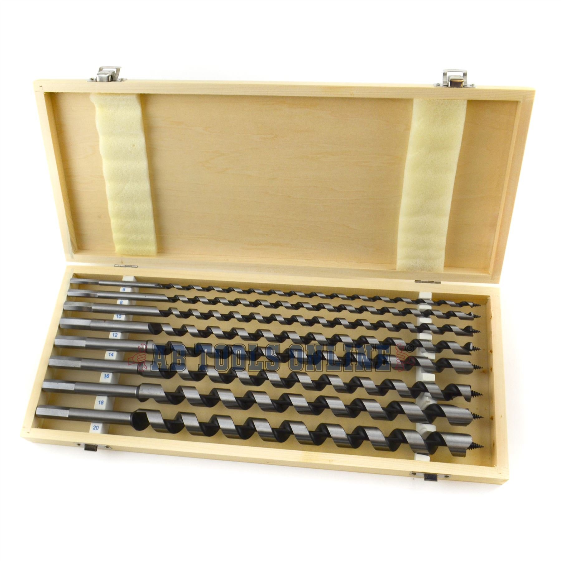 8pc 16" (410mm) Auger Twist Drill Bits 6-20mm Wood Hex Shank TE928